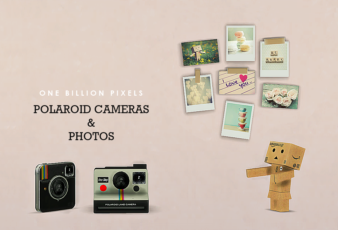 Polaroid Cameras Photos Wall Decor Clutter One Billion Pixels